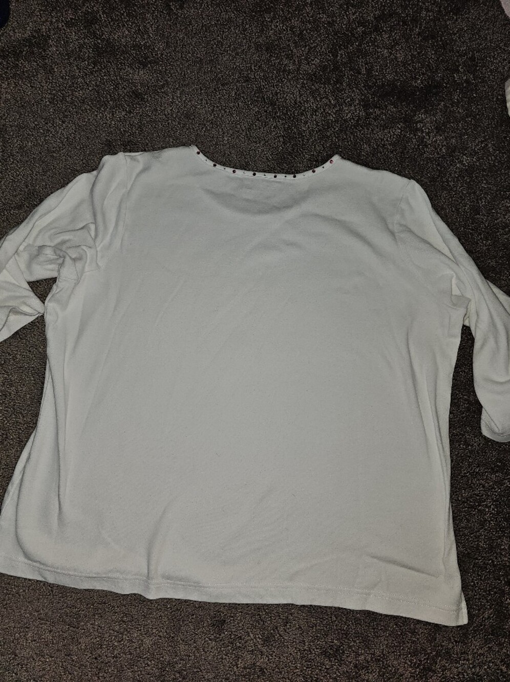 Quacker Factory Lot Of 4 - 100% Cotton 3/4 Sleeve Rhinestone Sparkle Shirts Sz L - Picture 5 of 16